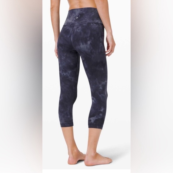Lululemon Align Crop Diamond Dye Leggings Asphalt Grey True Navy Size 6 Women’s - Picture 1 of 7